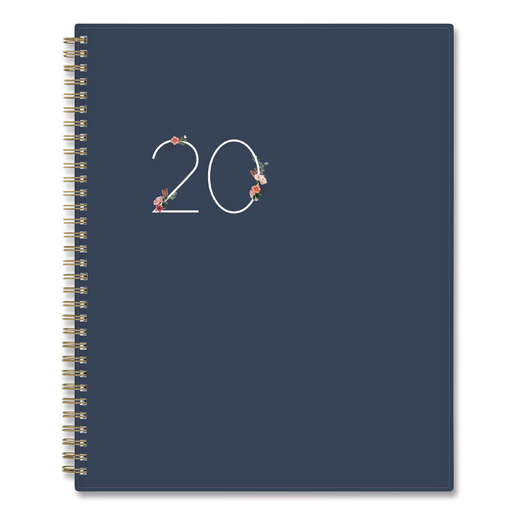 Ashlyn Weekly/Monthly Planner, Floral Artwork, 11 x 8.5, Navy/Multicolor Cover, 12-Month (Jan to Dec): 2025