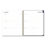 Ashlyn Weekly/Monthly Planner, Floral Artwork, 11 x 8.5, Navy/Multicolor Cover, 12-Month (Jan to Dec): 2025