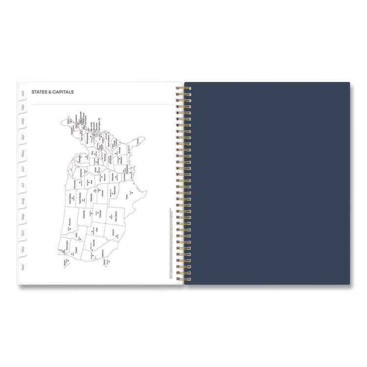 Ashlyn Weekly/Monthly Planner, Floral Artwork, 11 x 8.5, Navy/Multicolor Cover, 12-Month (Jan to Dec): 2025