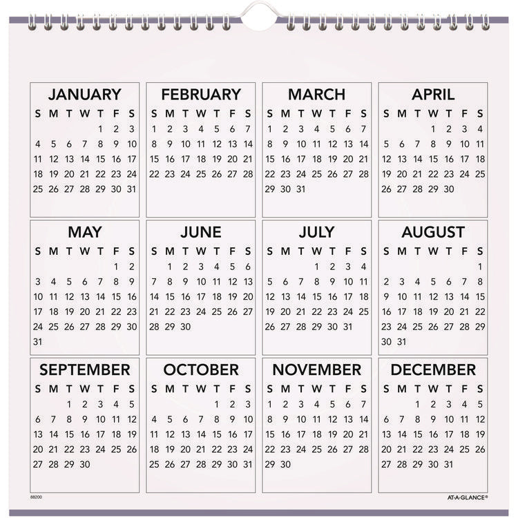 Landscape Monthly Wall Calendar, Landscapes Photography, 12 x 12, White/Multicolor Sheets, 12-Month (Jan to Dec): 2025