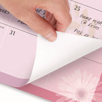 Paper Flowers Desk Pad, Floral Artwork, 22 x 17, Black Binding, Clear Corners, 12-Month (Jan to Dec): 2025
