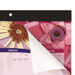 Paper Flowers Desk Pad, Floral Artwork, 22 x 17, Black Binding, Clear Corners, 12-Month (Jan to Dec): 2025