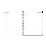 Nevaeh Weekly/Monthly Planner, Floral Artwork, 11 x 8.5, Black/Multicolor Cover, 12-Month (Jan to Dec): 2025