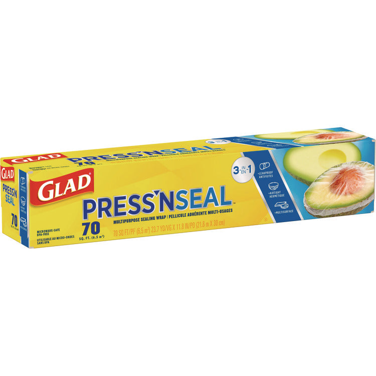 Press'n Seal Food Plastic Wrap, 70 sq ft, 12/Carton