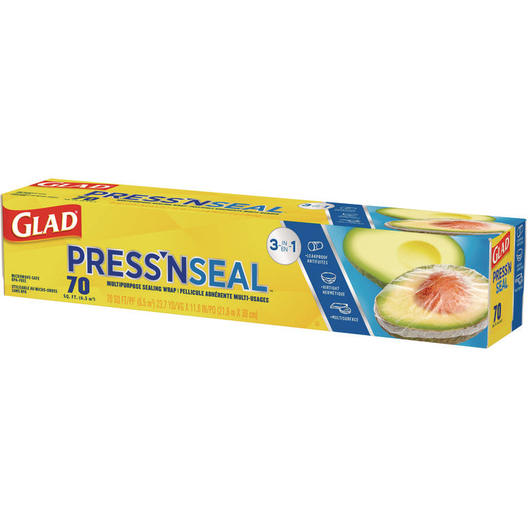 Press'n Seal Food Plastic Wrap, 70 sq ft, 12/Carton