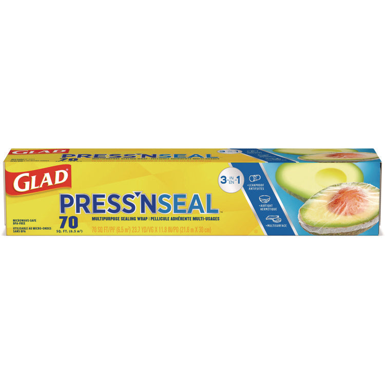 Press'n Seal Food Plastic Wrap, 70 sq ft, 12/Carton