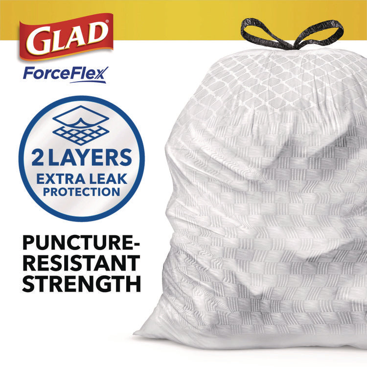 ForceFlex Kitchen Drawstring Trash Bags, 13 gal, Gain Original Scent, 24 x 27.38, White, 80/Box