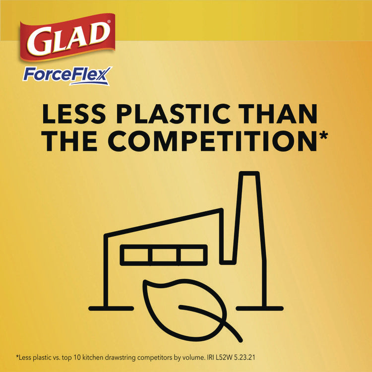 ForceFlex Kitchen Drawstring Trash Bags, 13 gal, Gain Original Scent, 24 x 27.38, White, 80/Box