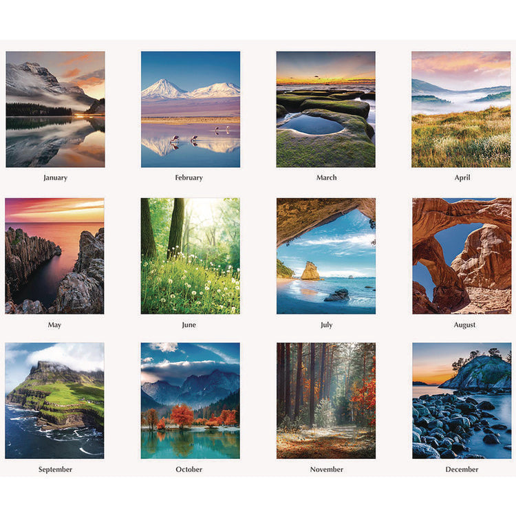 Earthscapes Recycled Desk Tent Monthly Calendar, Scenic Photography, 8.5 x 4.5, White Sheets, 12-Month (Jan to Dec): 2025