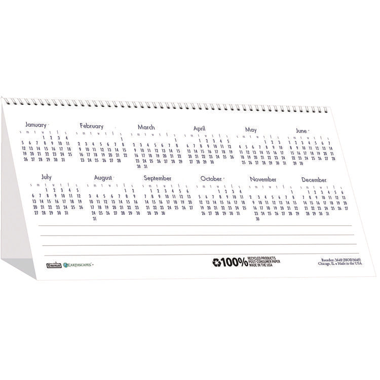 Earthscapes Recycled Desk Tent Monthly Calendar, Puppies Photography, 8.5 x 4.5, White Sheets, 12-Month (Jan to Dec): 2025