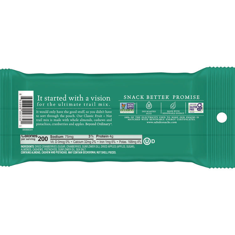 Fruit and Nut Classic Trail Mix, 1.5 oz Bag, 18/Carton