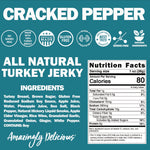 Turkey Jerky, Cracked Pepper Turkey, 1 oz Bag, 12 Bags/Carton
