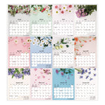 Romantic Wall Calendar, Floral Photography, 12 x 17, White/Multicolor Sheets, 12-Month (Jan to Dec): 2025