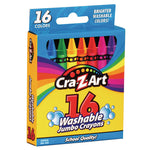 Washable Jumbo Crayons, 16 Assorted Colors, 16/pack