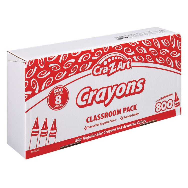 Crayons, 8 Assorted Colors, 800/pack