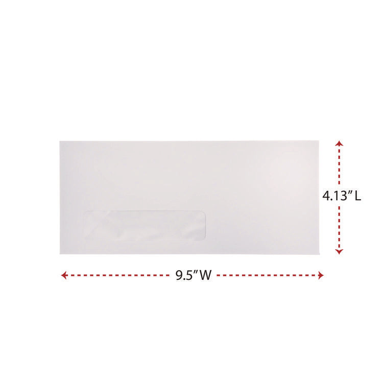 Open-Side Business Envelope, 1 Window, #10, Commercial Flap, Gummed Closure, 4.13 x 9.5, White, 500/Box