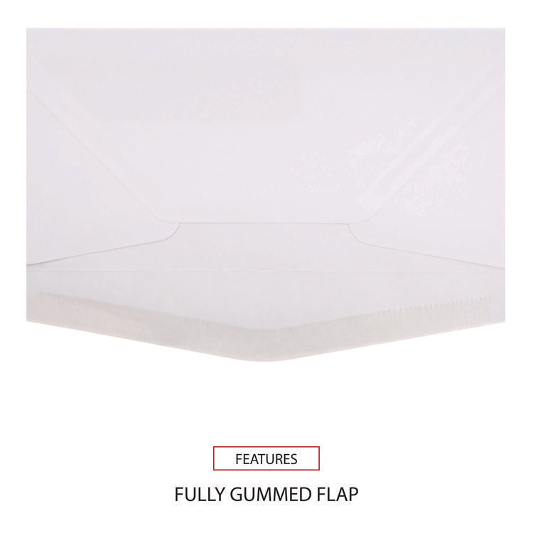 Open-Side Business Envelope, 1 Window, #10, Commercial Flap, Gummed Closure, 4.13 x 9.5, White, 500/Box