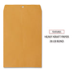 Kraft Clasp Envelope, #98, Square Flap, Clasp/gummed Closure, 10 X 15, Brown Kraft, 100/box