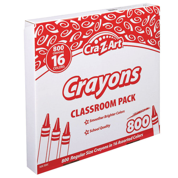 Crayons, 16 Assorted Colors, 800/pack