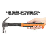 16 oz Claw Hammer with High-Visibility Orange Fiberglass Handle