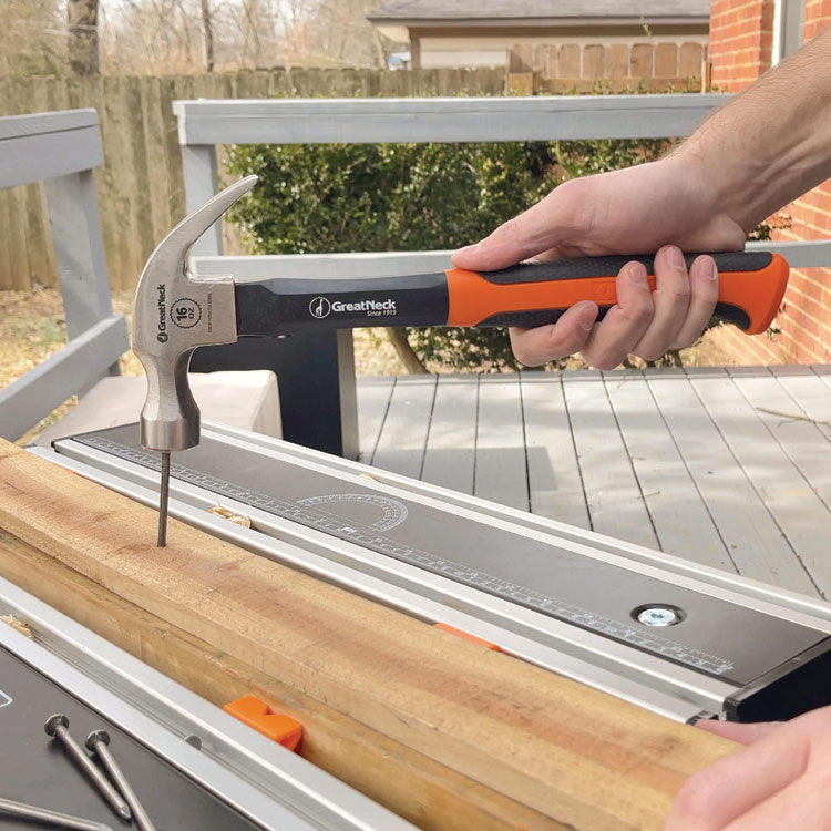 16 oz Claw Hammer with High-Visibility Orange Fiberglass Handle