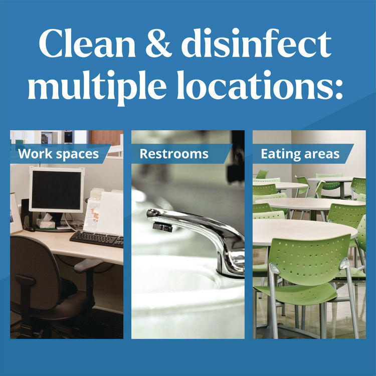 CloroxPro EcoClean Disinfecting Wipes, 1-Ply, 8 x 7, Unscented, White, 75 Count, 6/Carton