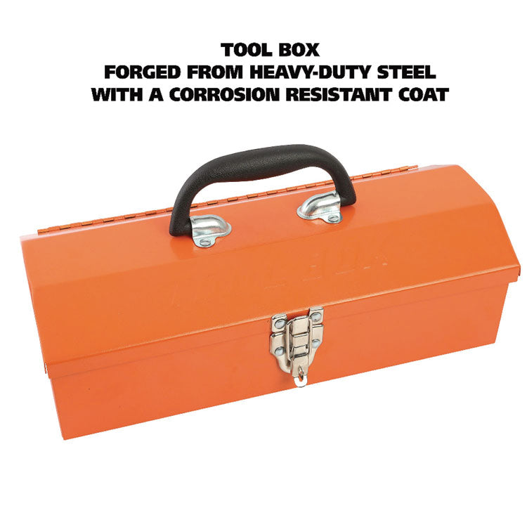 16-Piece Light-Duty Office Tool Kit, Metal Box, Red