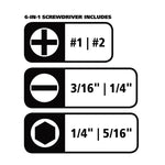 4 In-1 Screwdriver W/interchangeable Phillips/standard Bits, Assorted Colors