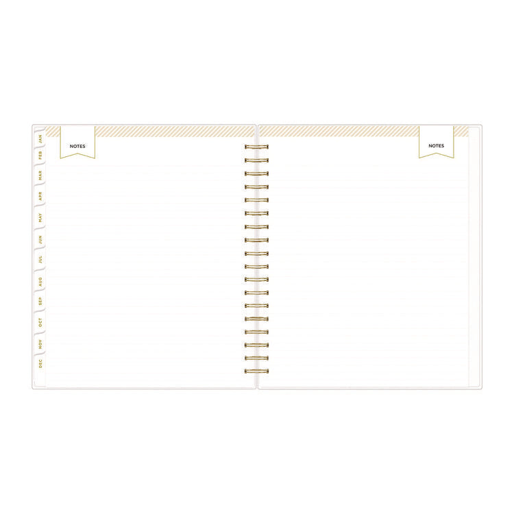 Day Designer Navy Stripe Daily/Monthly Planner, Horizontal Stripe Artwork, 10 x 8, Navy/White Cover, 12-Month (Jan-Dec): 2025