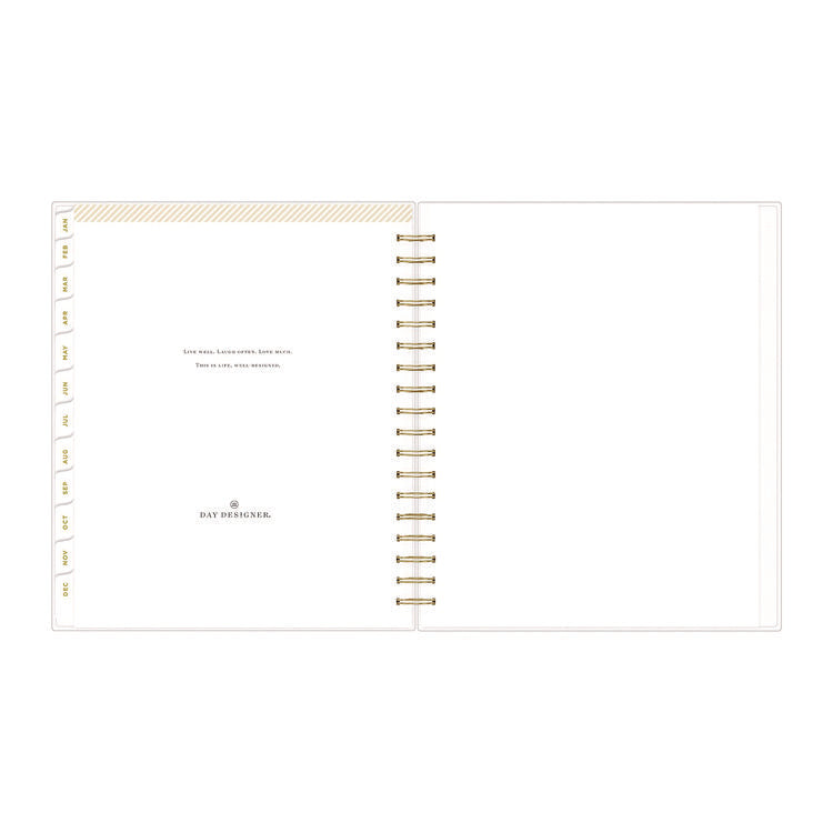 Day Designer Navy Stripe Daily/Monthly Planner, Horizontal Stripe Artwork, 10 x 8, Navy/White Cover, 12-Month (Jan-Dec): 2025