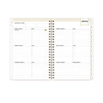 Day Designer Tile Weekly/Monthly Planner, Geometric Artwork, 8 x 5, Blue/White Cover, 12-Month (Jan to Dec): 2025