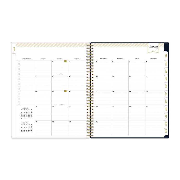 Day Designer Peyton Create-Your-Own Cover Weekly/Monthly Planner, Floral Artwork, 11 x 8.5, Navy, 12-Month (Jan to Dec): 2025