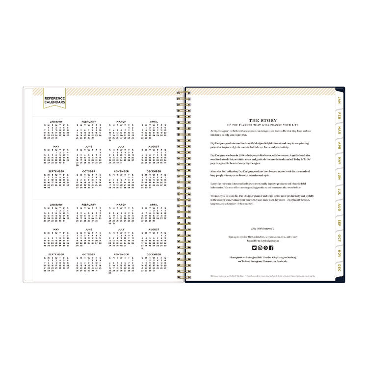 Day Designer Peyton Create-Your-Own Cover Weekly/Monthly Planner, Floral Artwork, 11 x 8.5, Navy, 12-Month (Jan to Dec): 2025