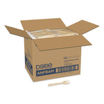 Bamboo Cutlery, Mediumweight Fork, Paper, Light Golden, 100/Pack, 10 Packs/Carton