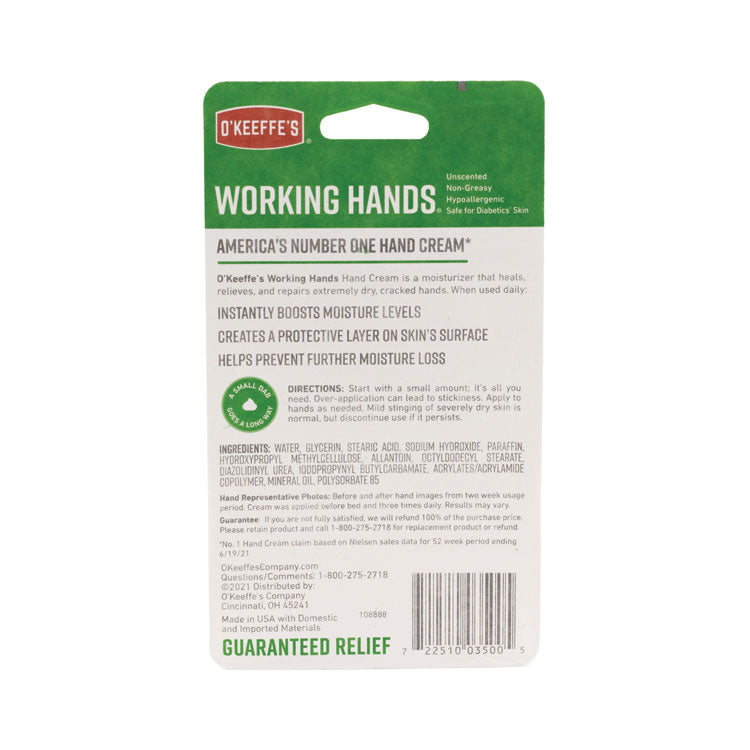 Working Hands Cream, 3.4 oz Jar, Unscented