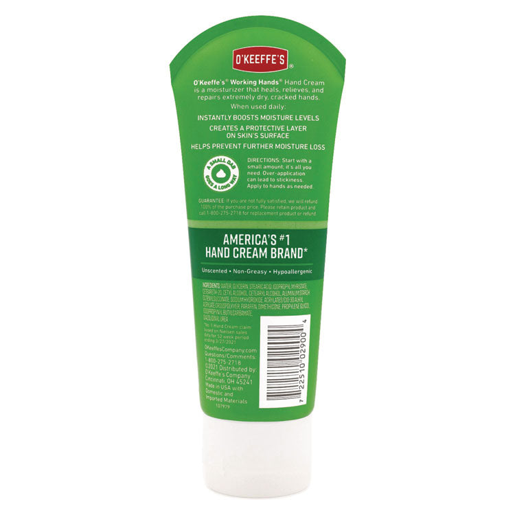 Working Hands Cream, 3 oz Tube, Unscented