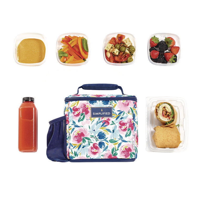 Simplified Lunch Bag, 9.25 x 5 x 9, Multicolor Floral