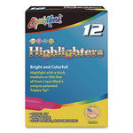 Tank Fluorescent Highlighter, Pink Ink, Chisel Tip, Pink Barrel, Dozen