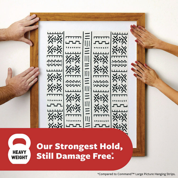 Picture Hanging Strips, X-Large, Removable, Holds up to 20 lbs per 4 Pairs, 16 Strip Pairs/Pack