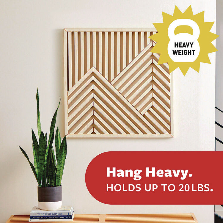 Picture Hanging Strips, X-Large, Removable, Holds up to 20 lbs per 4 Strips, Black, 4 Strip Pairs