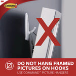 X-Large Utility Hooks, Plastic, White, 10 lb Capacity, 2 Hooks and 6 Strips/Pack