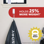 X-Large Utility Hooks, Plastic, White, 10 lb Capacity, 2 Hooks and 6 Strips/Pack