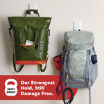 X-large Utility Hooks, Plastic, White, 15 lb Capacity, 2 Hooks and 8 Strips/Pack