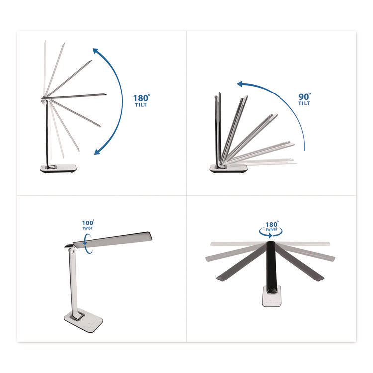 Turcom RelaxaLight Dimmable LED Desk Lamp with USB, Adjustable Neck, 16" to 28.5" High, White