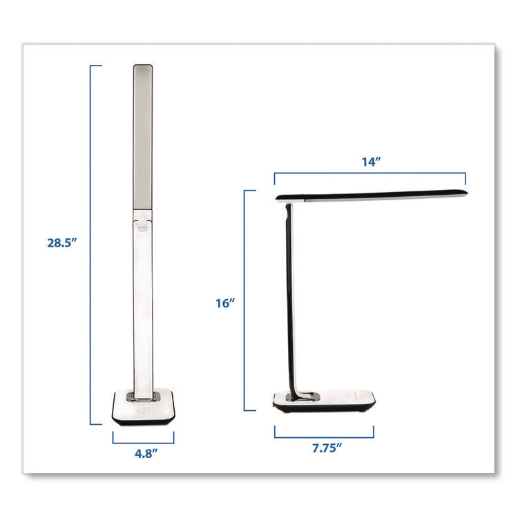 Turcom RelaxaLight Dimmable LED Desk Lamp with USB, Adjustable Neck, 16" to 28.5" High, White