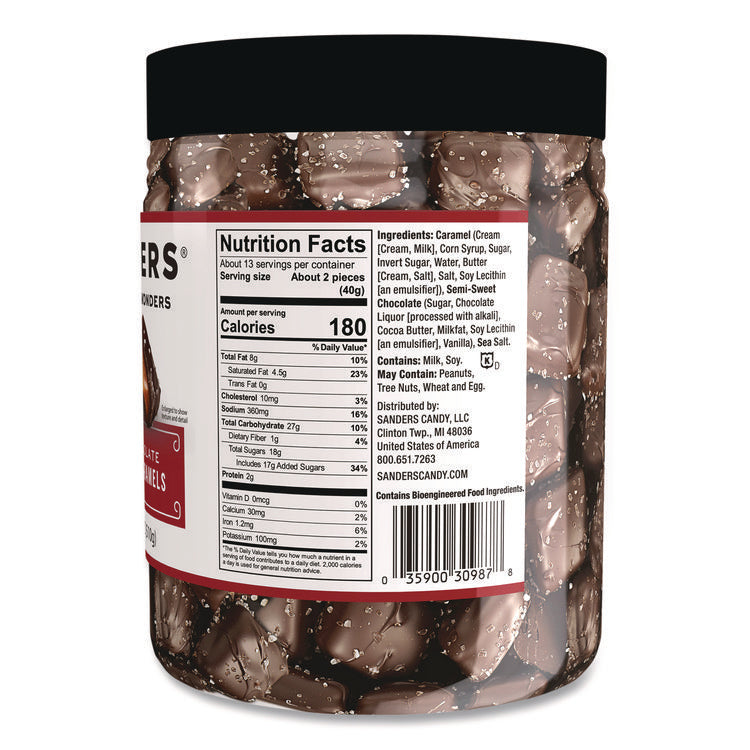 Small Batch Wonders Dark Chocolate Sea Salt Caramels, 18 oz Tub