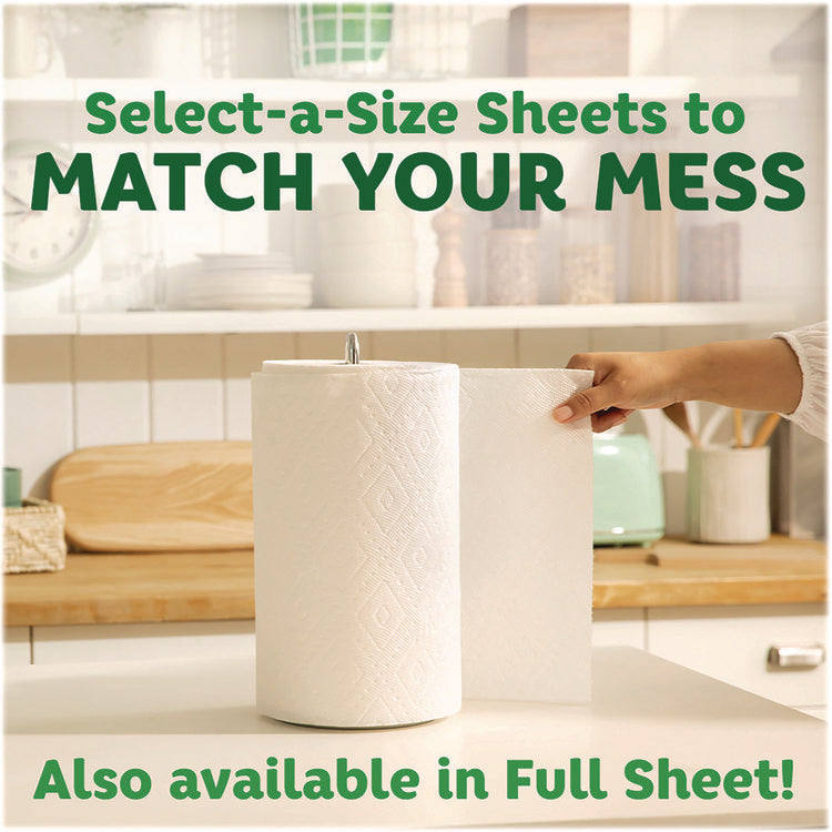 Select-a-Size Kitchen Roll Paper Towels, 2-Ply, 11 x 5.9, White, 135 Sheets/Roll, 2 Rolls/Pack