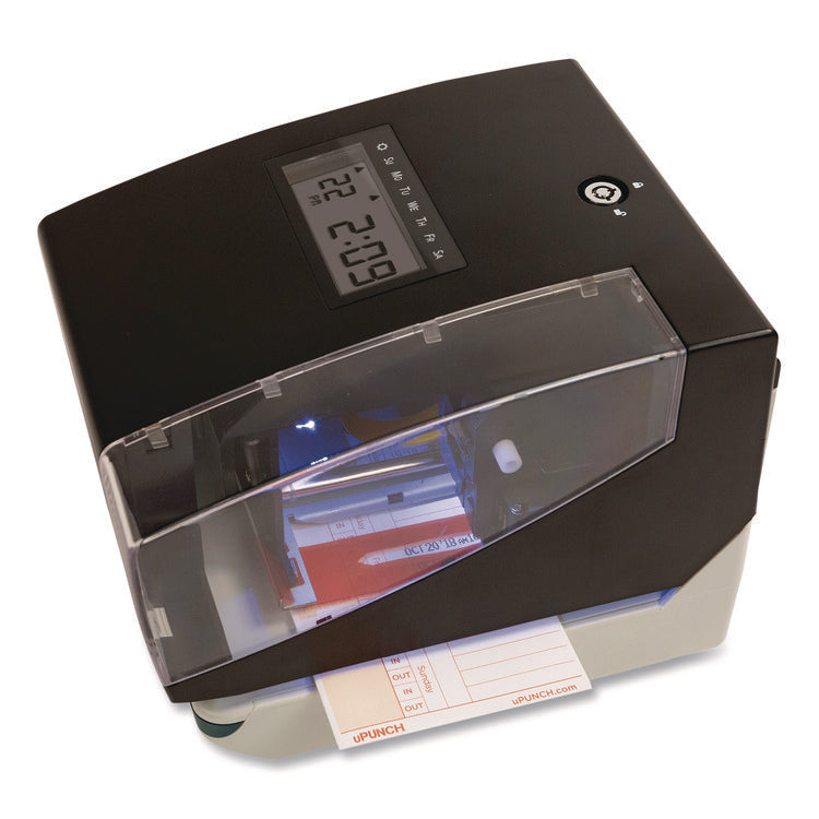 Digital Time Clock and Date Stamp Bundle, Black