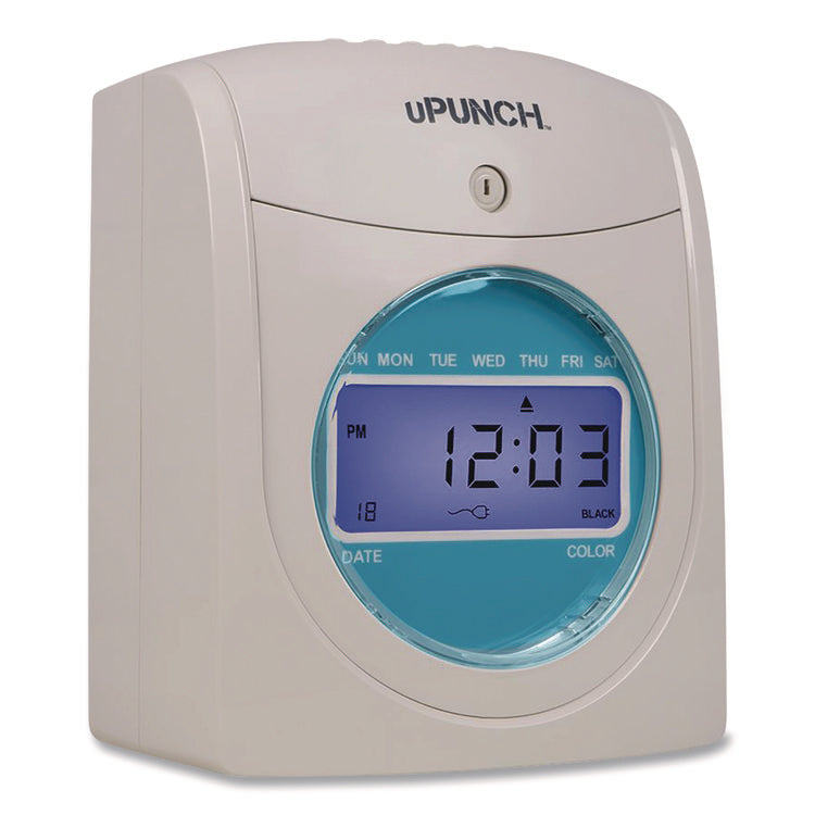 Digital Auto-Align Punch Time Clock Bundle, White