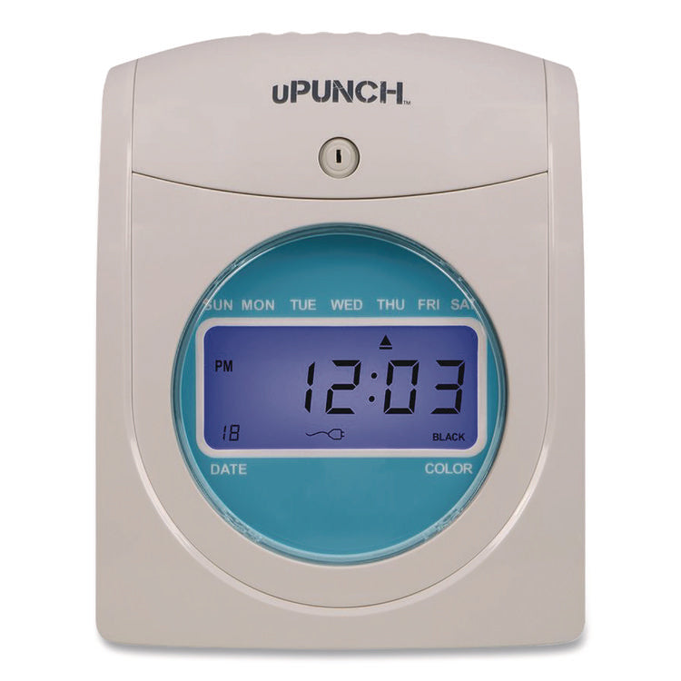 Digital Auto-Align Punch Time Clock Bundle, White